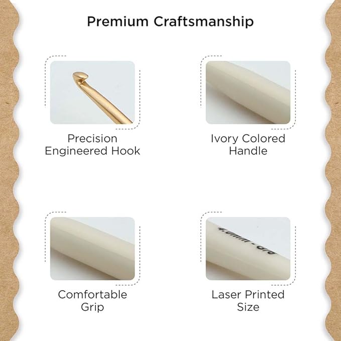 Knitter’s Pride Pearl Aluminum Crochet Hook – US Size G (4mm)