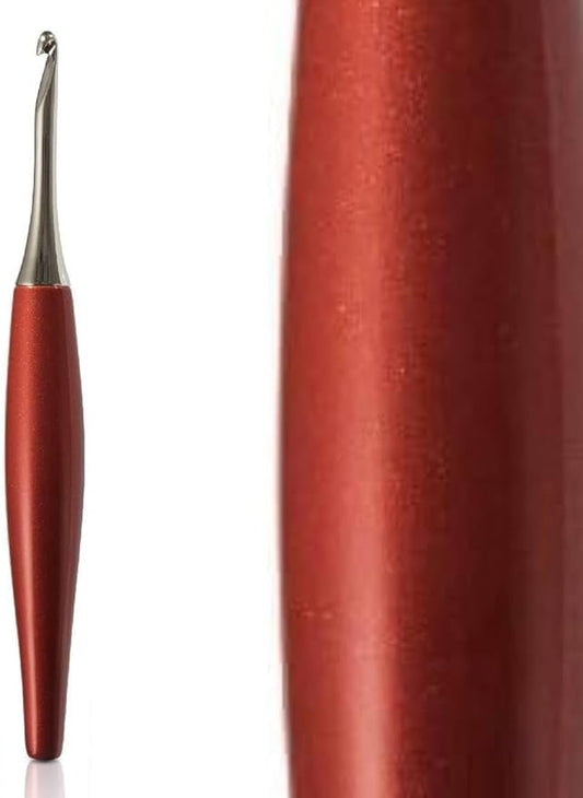 Furls Crochet Hook, Odyssey Red, Nickel Plated Tip for Effortless Glide, Ergonomic Handle Crochet Hooks 7" (Odyssey - Red, K - 6.50MM)