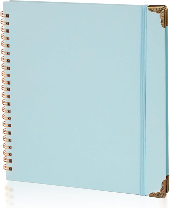 Joyberg Scrapbook 80 Pages, Scrapbooking Supplies 8 x 8 In, Scrapbook Album Suitable for Album Memory Book Wedding, Anniversary Family, DIY Craft Projects (Blue)