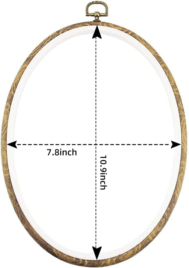 guofa 11'' oval embroidery hoop for cross stitch, 2pcs imitated wood pastic hoops for arts hanging decoration