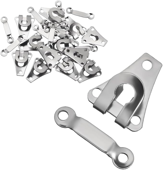 24 Set Sewing Hooks and Eyes Closure Set - Versatile Fasteners for Trousers Skirts Dress Bra - DIY Craft Accessories - Metal Hook and Eye- Nickel