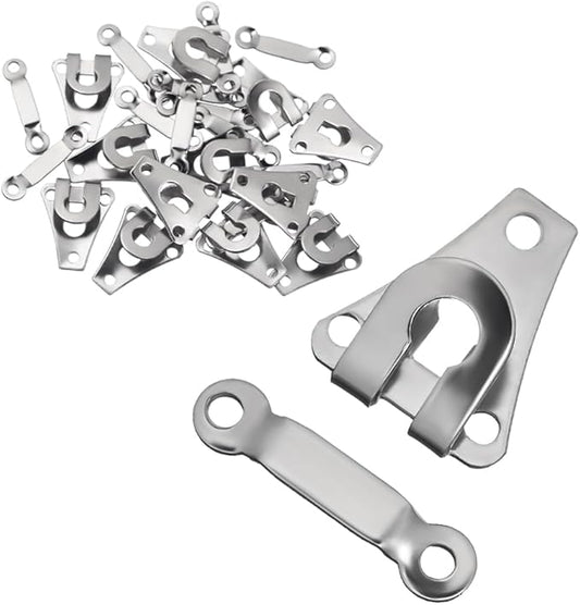 24 Set Sewing Hooks and Eyes Closure Set - Versatile Fasteners for Trousers Skirts Dress Bra - DIY Craft Accessories - Metal Hook and Eye- Nickel