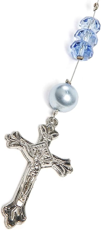 Linpeng Rosary Prayer Making Kit, DIY Necklace Supplies, First Communion Gift, Turquoise Blue, 1 Kit