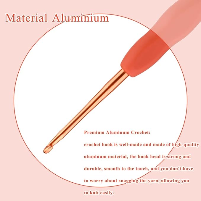 2.5mm Beginners Crochet Hook, Ergonomic Handle Crochet Hooks for Arthritic Hands, Comfortable Smooth Knitting Needles for Handmade DIY, Random Color