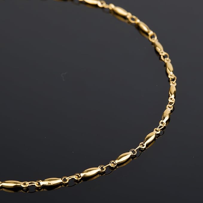 YOUBEIYEE 13 Feet Gold Plated Chain for Jewelry Making Stainless Steel Bar Link Chains Bulk on Spool with Jump Rings Lobster Clasps