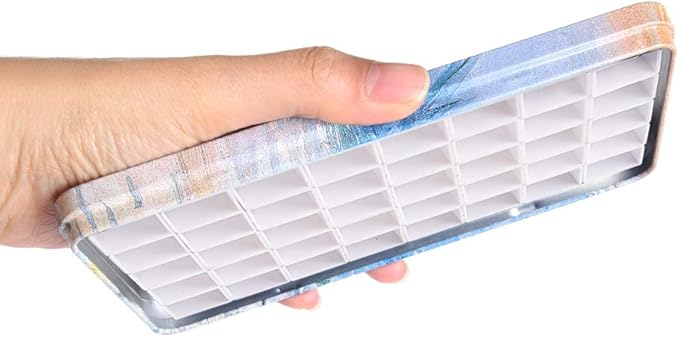 40Pcs Empty Half Pans with Magnetic Stripe Watercolor Paint Travel Tin Palette Case, Artist Paints Half Pan Kits for DIY Watercolor Oils or Acrylics Painting Art Drawing Sunrise, The Impression