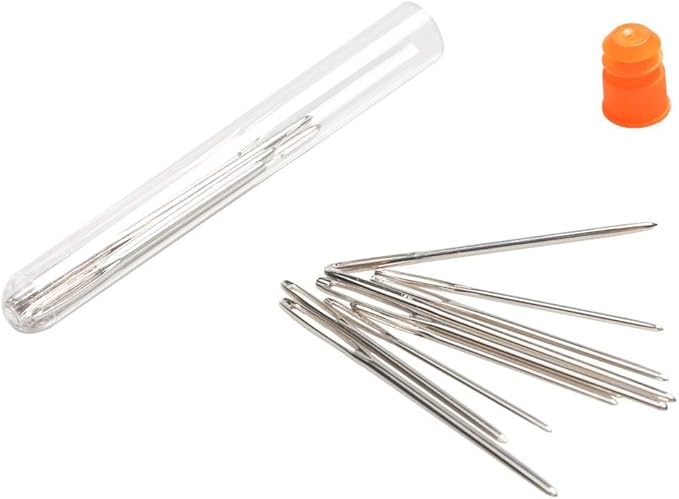 Hekisn Large-Eye Blunt Needles, 12 Pieces Pro Quality Stainless Steel Yarn Knitting Needles, Sewing Needles, Crafting Knitting Weaving Stringing Needles (12 Pieces)