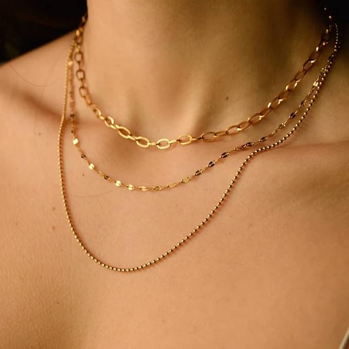 YOUBEIYEE 16.4 Feet Gold Plated Stainless Steel Chain Link Oval Paperclip Necklace Chain Bulk with Jump Rings Lobster Clasps for DIY Necklace Bracelet Choker Jewelry Making