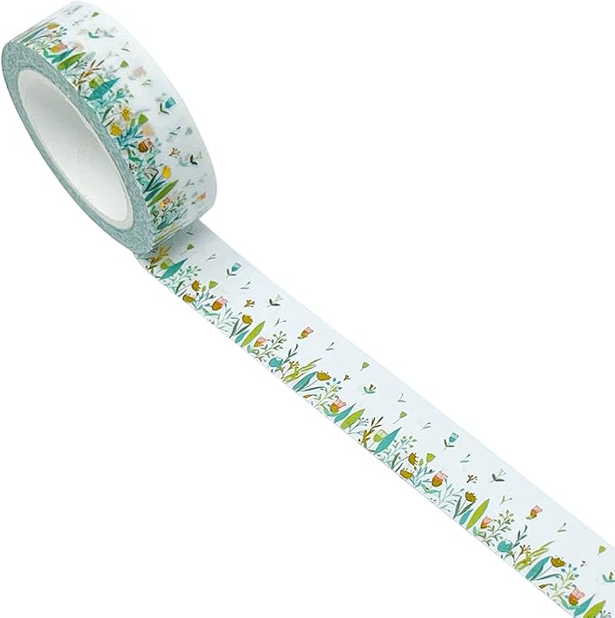 allydrew Gold and Silver Foil Washi Masking Tape, 15mm x 10M, Petite Floral
