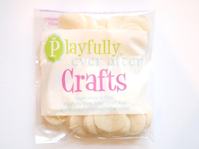 Playfully Ever After Cream Off-White Craft Felt Circles (1.5 Inch - 94pc)
