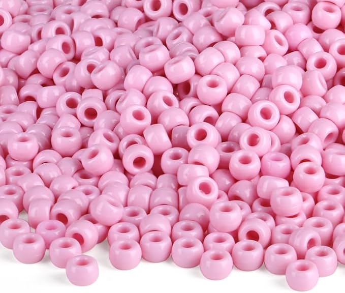 Pink Pony Beads 1000Pcs 9mm Pony Beads Bulk Pink Beads for Friendship Bracelets Kandi Beads Hair Beads for Braids Beads for Crafts