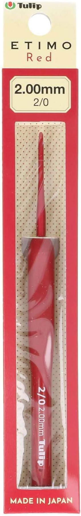 Tulip Etimo Red Crochet Hook Soft-Grip 2.00mm - 1pc