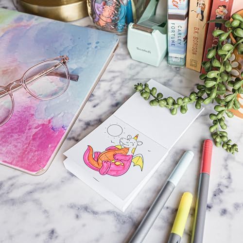 A Brighter Year The Original Adult Mini Coloring Book - Dinos Dragons Diggers and Dogs Edition - 3” x 3” Pocket Size, 50 Pages, Lay Flat Binding, Thick Paper, No Bleeding - Stress & Anxiety Relief