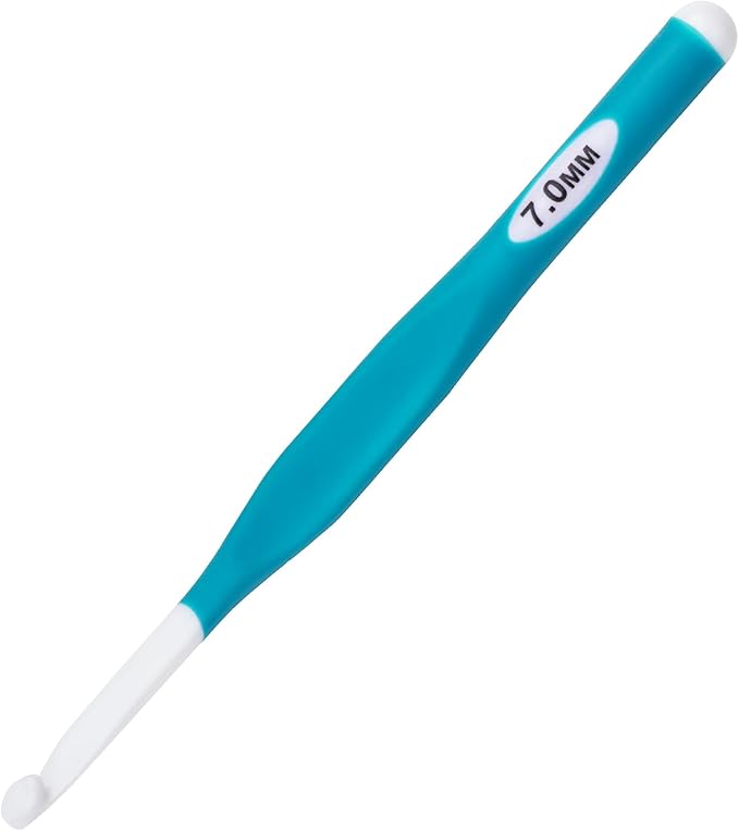 Hobekoee 7mm Crochet Hook,Extra Long Crochet Hooks with Soft Ergonomic Handle for Arthritic Hands,Multicolor Crochet Needles for Beginners and Experiencer