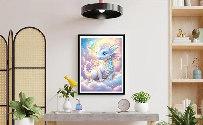 ARPADAMO Diamond Art Kits for Adults,5D Dragon Diamond Painting DIY Animal Diamond Art Diamond Painting Kits for Adult,Round Full Drill Diamonds, Diamond Art Kits for Home Decor-12x16inch