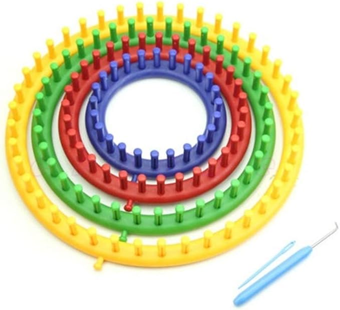 JapanAmStore Round Knitting Looms Plastic Circular Knitting Loom Knitter Yarn Needles Kit for Hats Scarves Shawl (28cm)