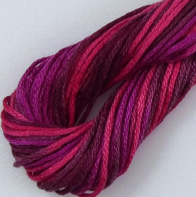 KCS Big skeins of 25 Meters Size 25 Color Variegated Cross Stitch Stranded Threads,6 skeins,4210