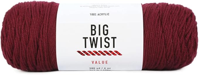 Craftz Worsted Yarn (Wine) - 100% Acrylic, 6 oz, 380 Yards