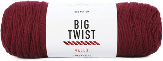 Craftz Worsted Yarn (Wine) - 100% Acrylic, 6 oz, 380 Yards