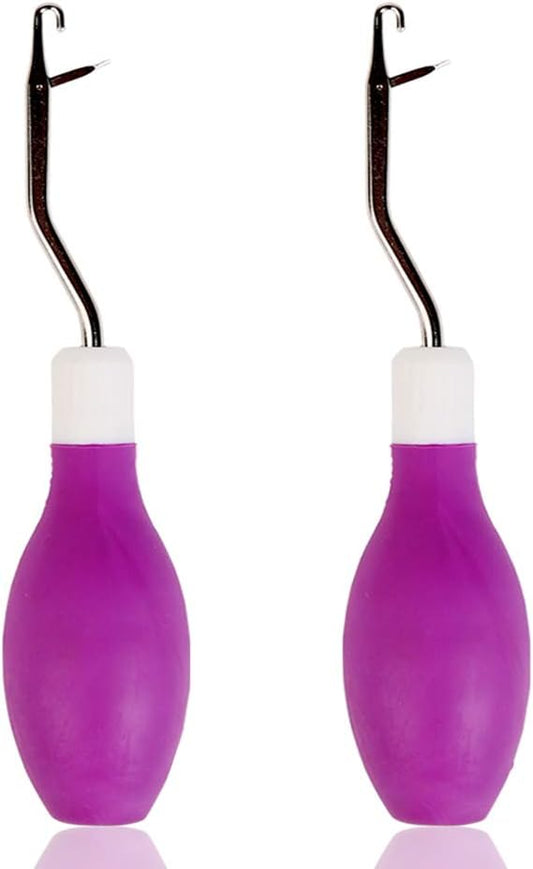 2-Piece Latch Hook Set - Crochet Hooks for Dreadlocks & Carpet Making, Bent Latch Hook Included