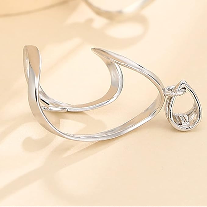 925 Sterling Silver Pendant Blank fit 24X33mm Oval Cabochon Pendant Setting Jewelry Findings DIY Jewelry Craft