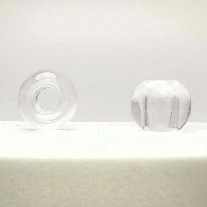 300 acrylic large hole beads for crafts and for hair 10mm x 12mm acrylic barrel beads with 5.7mm large hole, clear for men and women