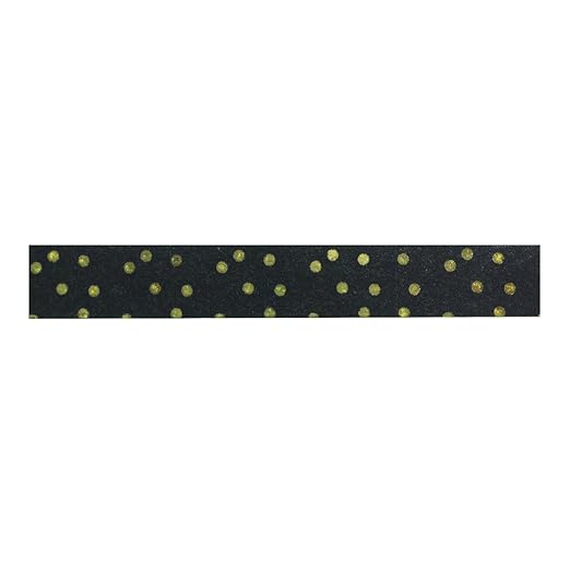 Wrapables Colorful Washi Masking Tape, Black and Metallic Gold Dots
