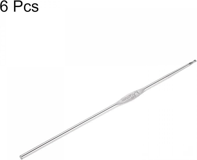 uxcell Stainless Steel Crochet Hook 1.4mm US Size 9 Knitting Needles for DIY Craft Yarn 6Pcs