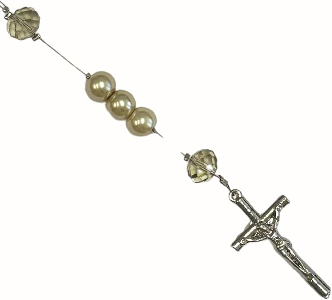 Linpeng Rosary Making Kit, Gold Catholic Prayer Necklace Supplies for Women, DIY Jewelry Supplies, Gift for Beader, 1 Pack