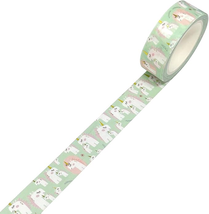 allydrew Gold and Silver Foil Washi Masking Tape, 15mm x 5M, Unicorns