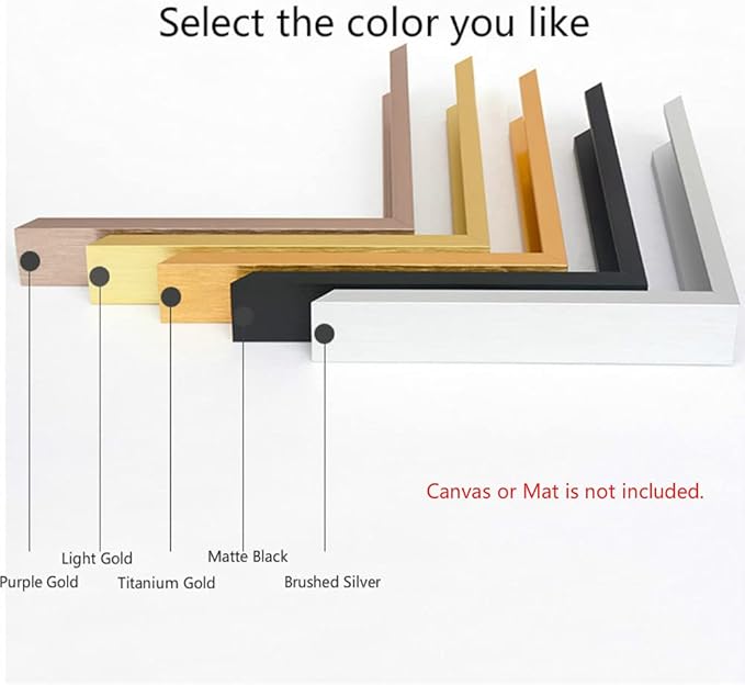 GVS-ART DIY Metal Floating Frame for 18X24 Canvas Painting Art,1 1/4"(3.2cm) Depth, Floater Frame,Mental Frame Kit, Cut to Pieces,Not Include Canvas or Mat. Titannium Gold Frame