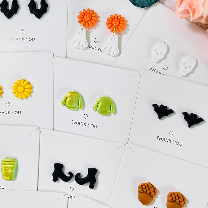 Xaekicr 12PCS Mini Halloween Clay Cutters for Polymer Clay Jewelry – Small Clay Earring Cutters, Fall Pumpkin Coffee Boot Shapes, Polymer Clay Tools & Molds Kit