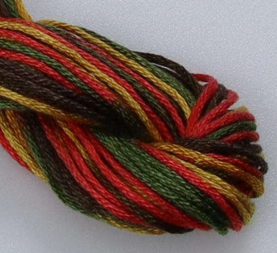 KCS Big skeins of 25 Meters Size 25 Color Variegated Cross Stitch Stranded Threads,6 skeins,4511