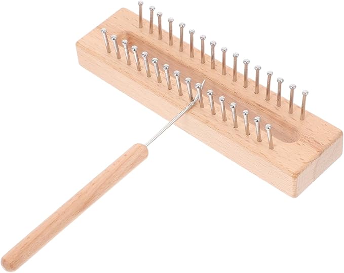 COHEALI Wooden Loom Kit - Solid Beech Knitting Loom with Crochet Hook for Chunky Blanket & Scarf Manual Knitting - Telar Rectangular para Tejer
