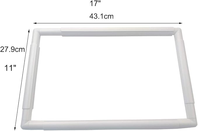 17 x 11" plastic cross stitch frame square embroidery hoop white diy sewing tools sewing hoop handhold craft clip embroidery snap frame hoop for cross stitching quilting (17 x 11")