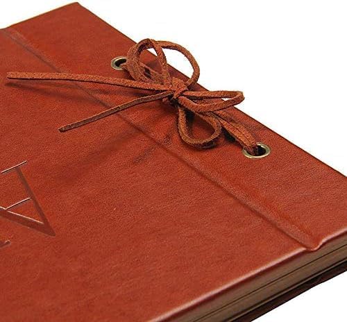Adventure Book Handcrafted 11.92 x 7.62" Leather-Bound Scrapbook with 80 Pages, Embossed Lettering, Inspired by 'Up', Ideal for Photos, Weddings&Travel Memories Gift Box Included (Leather Scrapbook)