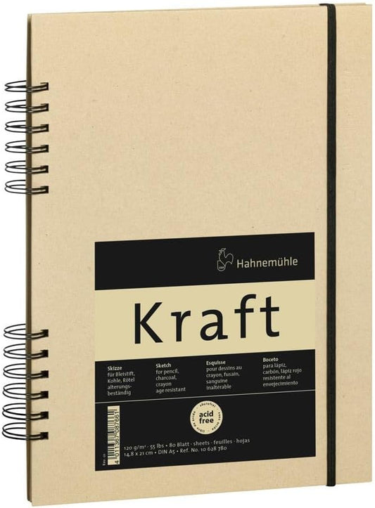 Hahnemuhle Kraft Paper Sketch Book A5 (8.3x5.8 inches) 120gsm 80 Sheets/160 Pages