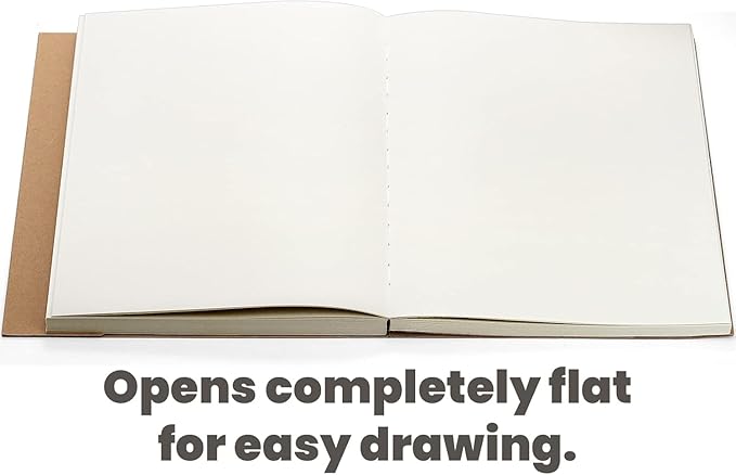 Elsjoy Set of 3 Kraft Sketchbook & Drawing Notebook, A5/A4/B5 Sketch Book Travel Journal Notebook with Thick Paper for Drawing & Sketching, 128 Sheets/256 Pages