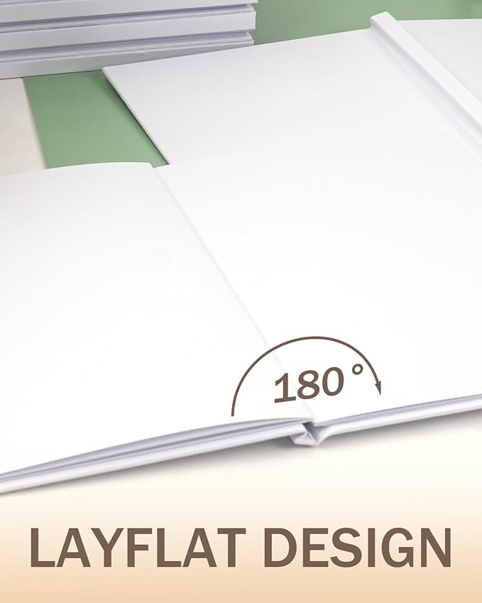 Dynta Blank Hardcover Book A5(6.2x8.3Inch), 30 Pack Blank Books for Kids to Write Stories Sketch White Hardcover Sketchbook Journal for Writing Drawing Creating, 40 Pages (20 Sheets) for Each book