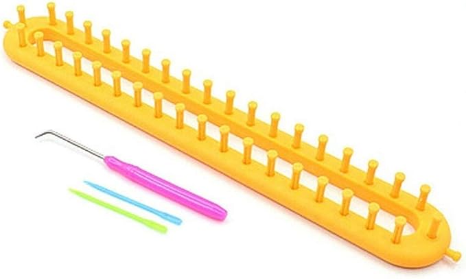 1 Set Portable Knitting Kit, Needle Scarf Knitter Weaving Loom Knitting Kit, Weaving Tool Sewing Accessories(Yellow)