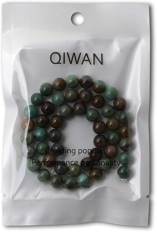 cheavian 35pcs 10mm natural dragon blood jade round loose beads stone beads for jewelry making 1 strand 15"