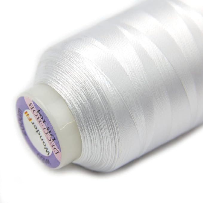Wonderfil DecoBob Cottonized Polyester Thread, 80 Weight, 2187 Yards (DBL104 White)