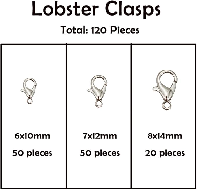 inspirelle 900 pieces open jump rings and 120 pieces lobster clasps metal split rings connector rings for jewelry making rhodium