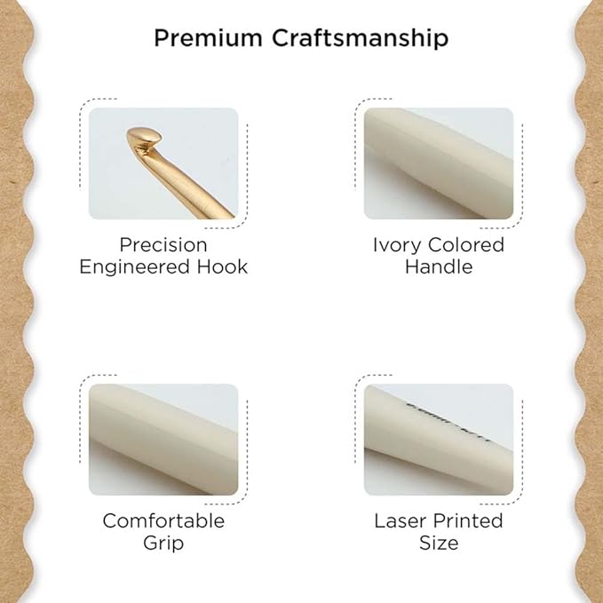 Knitter’s Pride Pearl Aluminum Crochet Hook – US Size L (8mm)