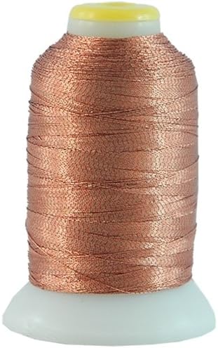 Threadart Metallic Thread | No. L39 - Copper | 500 Meter Cones (550 Yards) | 25 Brilliant Shiny Colors | For Machine Embroidery