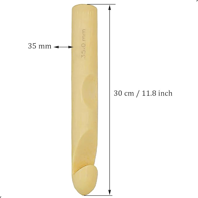 1Pcs 35mm Wood Huge Crochet Hook, Large US Size Y, Big Crochet Hooks Needles for Giant Chunky Yarn, DIY Yarn Craft,Nice Gift for Women Adults Kids Children Beginners