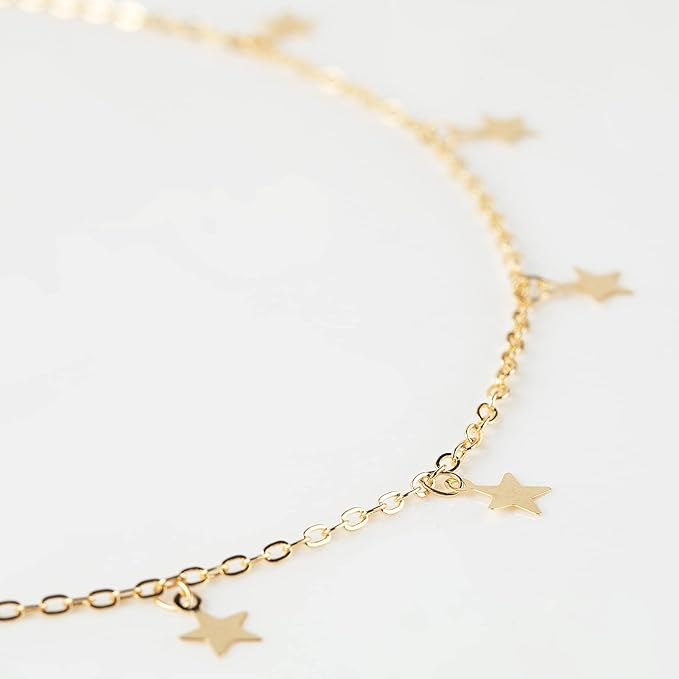 YOUBEIYEE 16.4 Feet Star Link Chain for Jewelry Making Women Necklace Chain Roll, Gold Plated Cable Chains Bulk with Jump Rings and Lobster Clasps