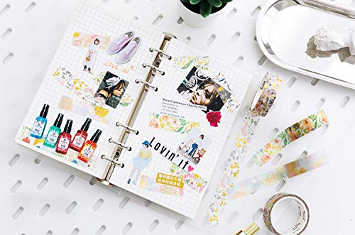 YUBBAEX Gold Washi Tape IG Style Foil Masking Tape Set Decorative for Arts, DIY Crafts, Journal Supplies, Planners, Scrapbook, Card/Gift Wrapping -4 Rolls x 15mm- (Geometric Bronzing)