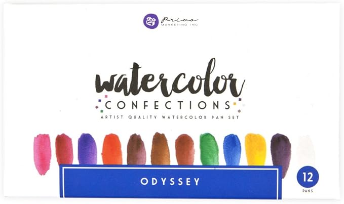 Prima Marketing Watercolor Confections ART PHILOSOPHY Confections Watercolour Pans Odyssey 12pk