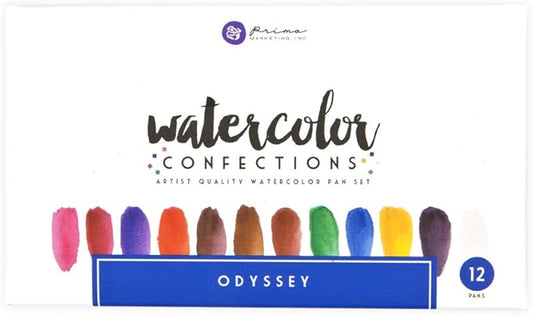 Prima Marketing Watercolor Confections ART PHILOSOPHY Confections Watercolour Pans Odyssey 12pk